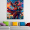 the-gunslinger-cowboy-original-oil-canvas-painting-room-setting-colorful