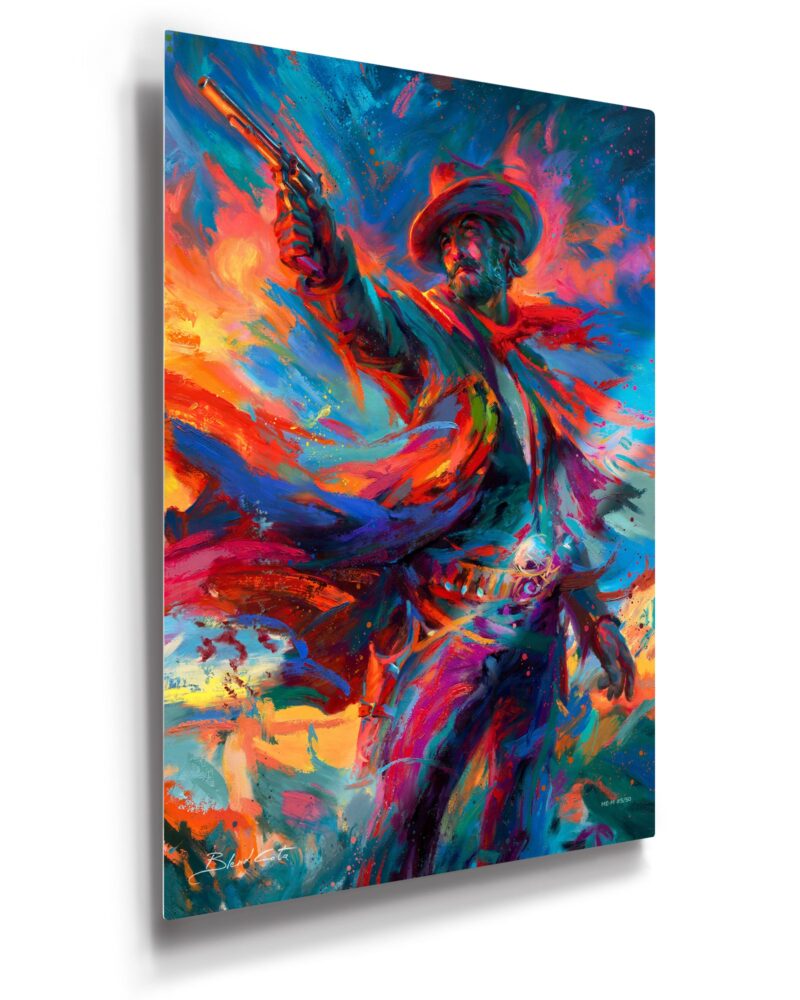the-gunslinger-cowboy-wall-art-metal-painting-colorful